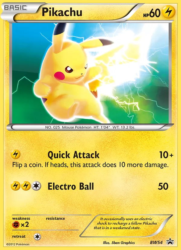 Pikachu #BW54 – BW Black Star Promos card