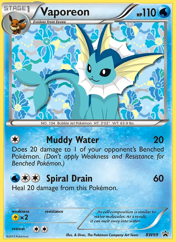 Vaporeon #BW89 – BW Black Star Promos card