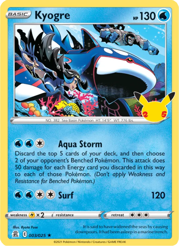 Kyogre #3 – Celebrations card
