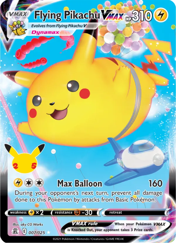 Flying Pikachu VMAX #7 – Celebrations card