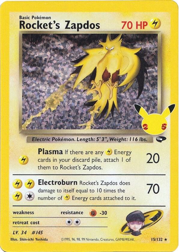 Rocket's Zapdos #CC007 – Celebrations Classic Collection card