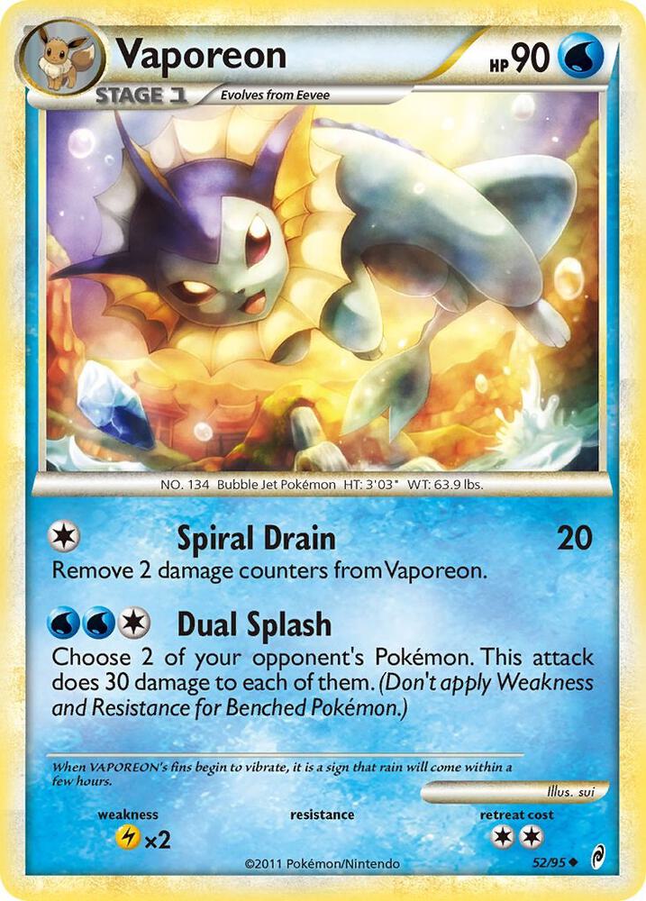 Vaporeon #52 – Call of Legends card