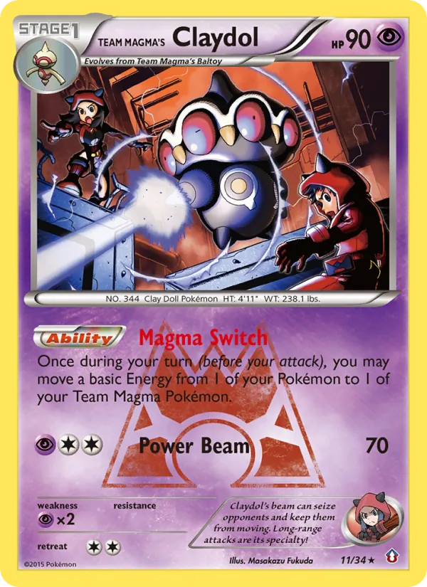 Team Magma's Claydol #11 – Double Crisis card