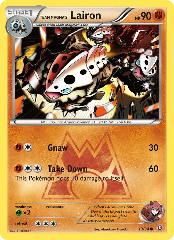 Team Magma's Lairon #13 – Double Crisis card