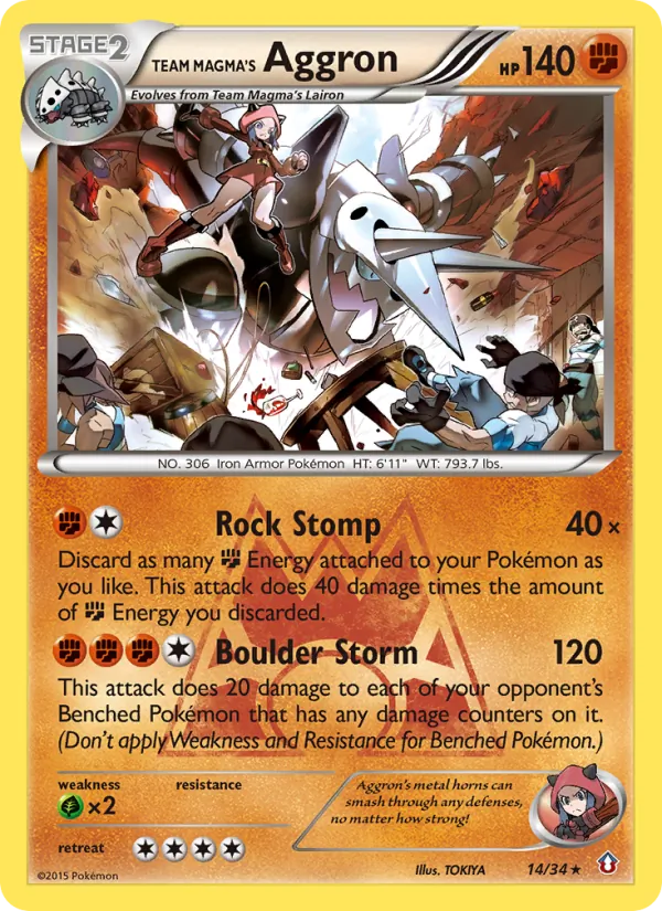 Team Magma's Aggron #14 – Double Crisis card