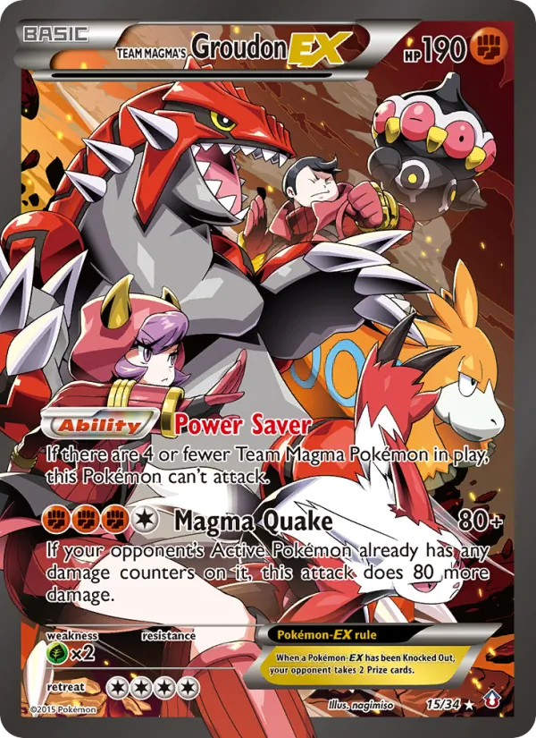 Team Magma's Groudon EX #15 – Double Crisis card