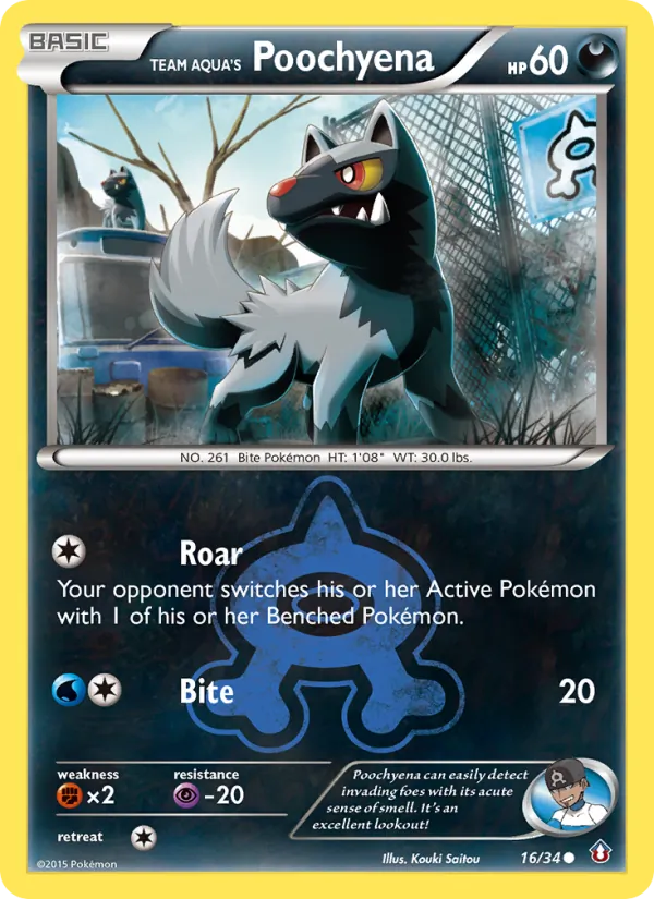 Team Aqua's Poochyena #16 – Double Crisis card