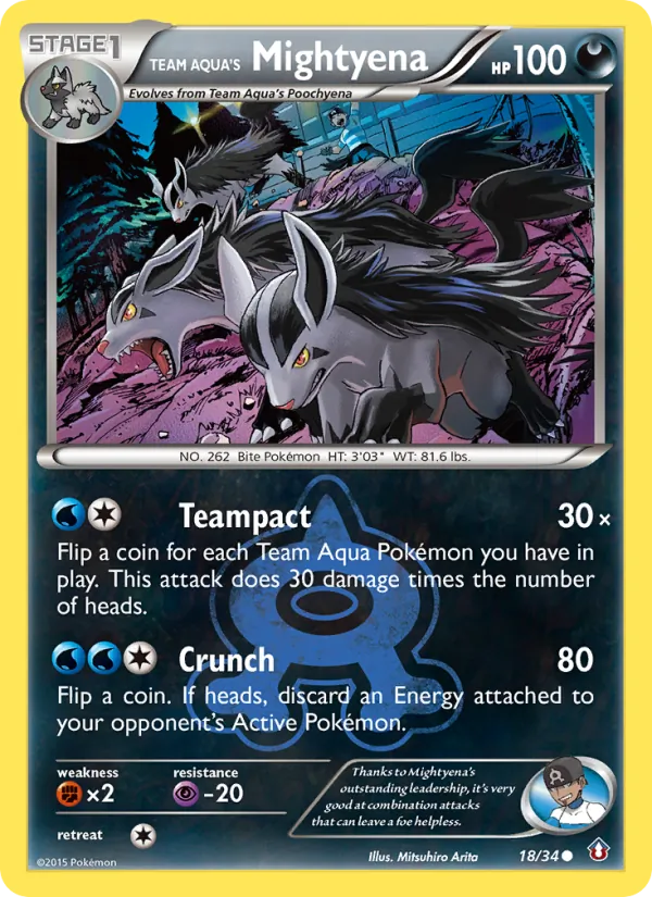 Team Aqua's Mightyena #18 – Double Crisis card