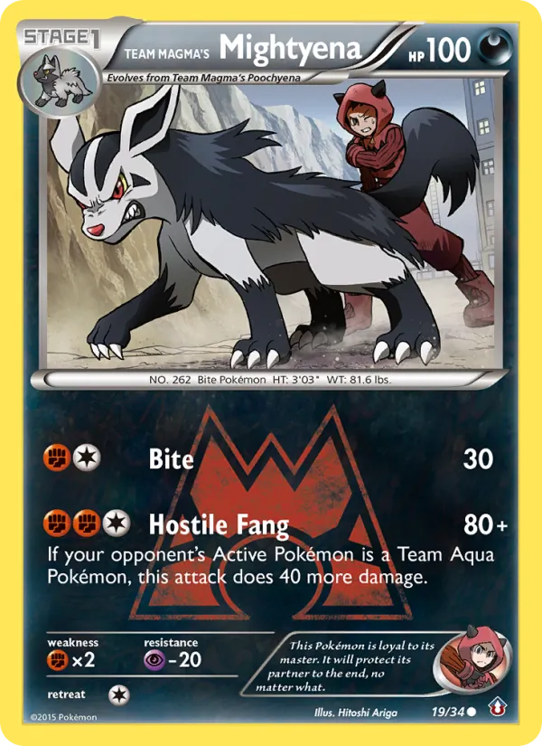 Team Magma's Mightyena #19 – Double Crisis card