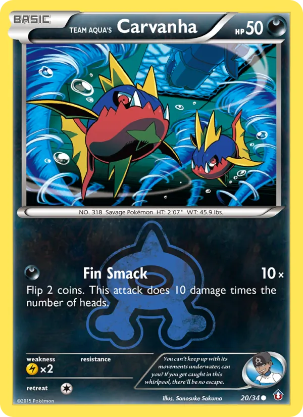 Team Aqua's Carvanha #20 – Double Crisis card