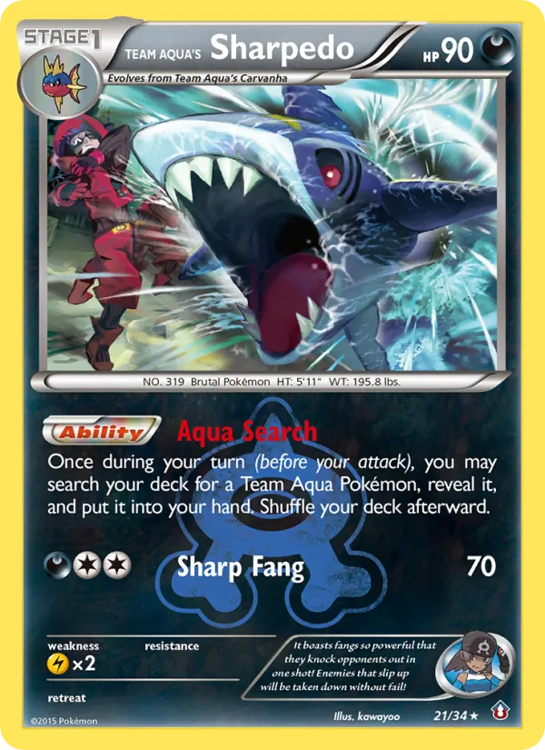 Team Aqua's Sharpedo #21 – Double Crisis card