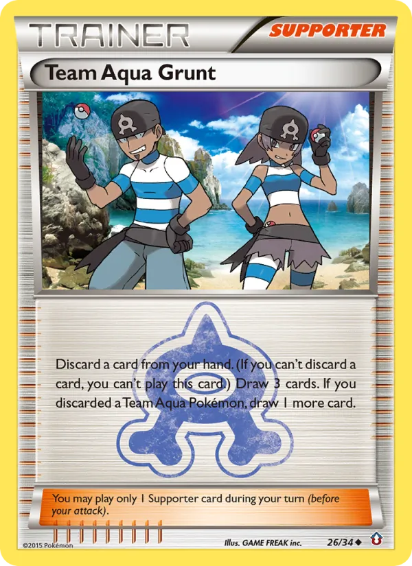 Team Aqua Grunt #26 – Double Crisis card