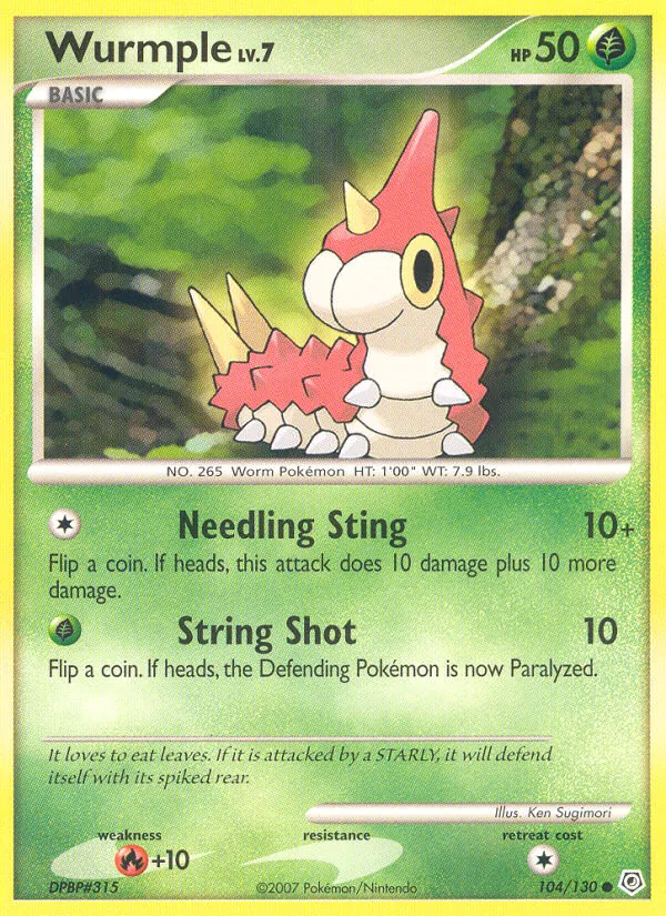 Wurmple #104 – Diamond & Pearl card