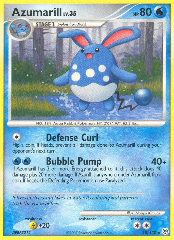 Azumarill #18 – Diamond & Pearl card