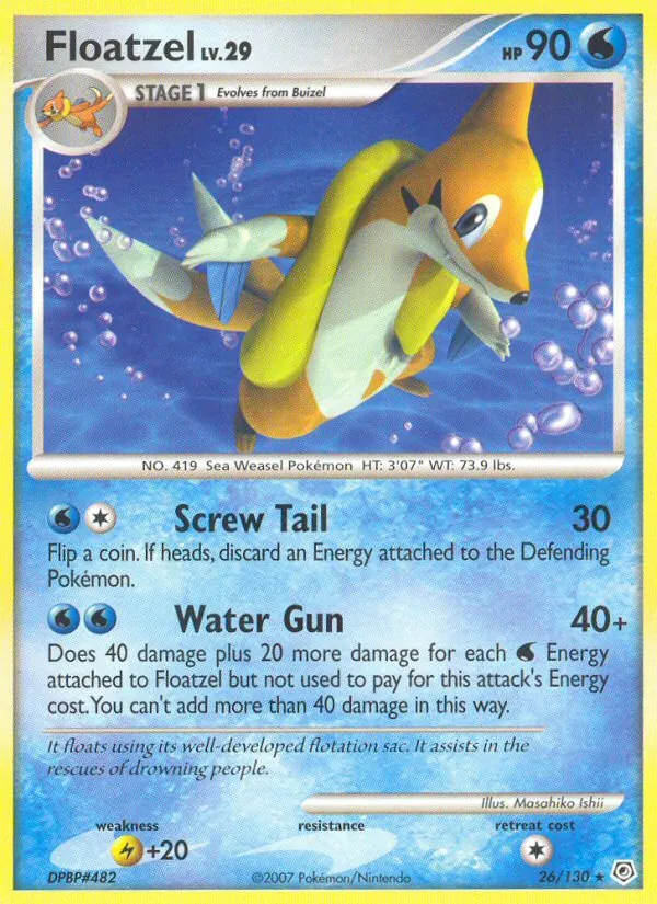 Floatzel #26 – Diamond & Pearl card