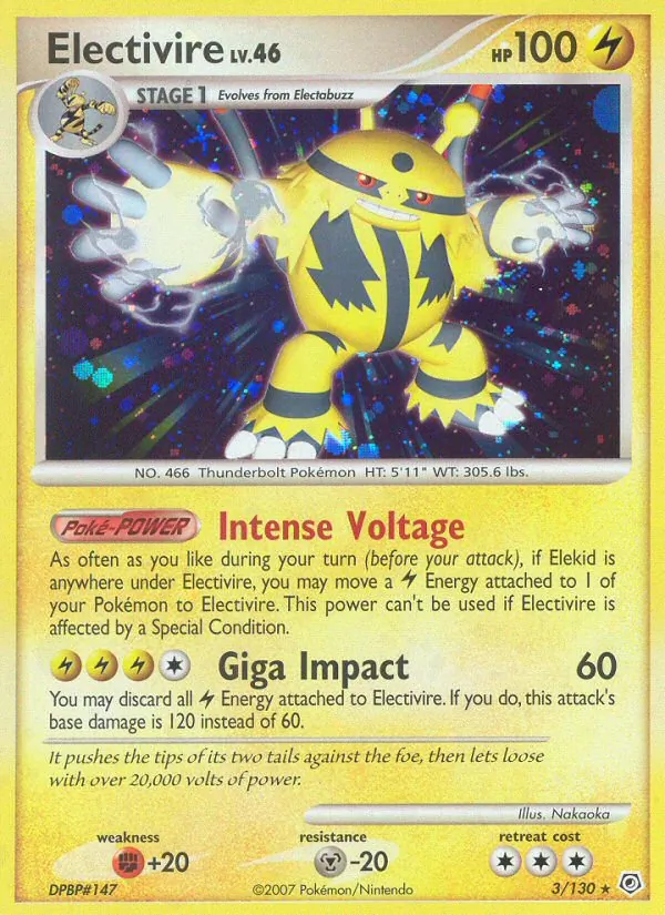 Electivire #3 – Diamond & Pearl card