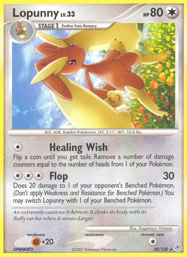 Lopunny #30 – Diamond & Pearl card