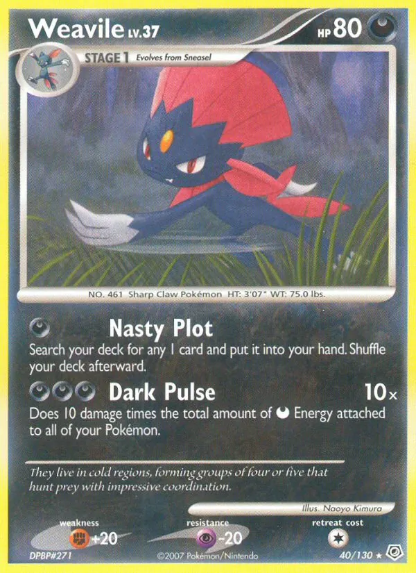 Weavile #40 – Diamond & Pearl card