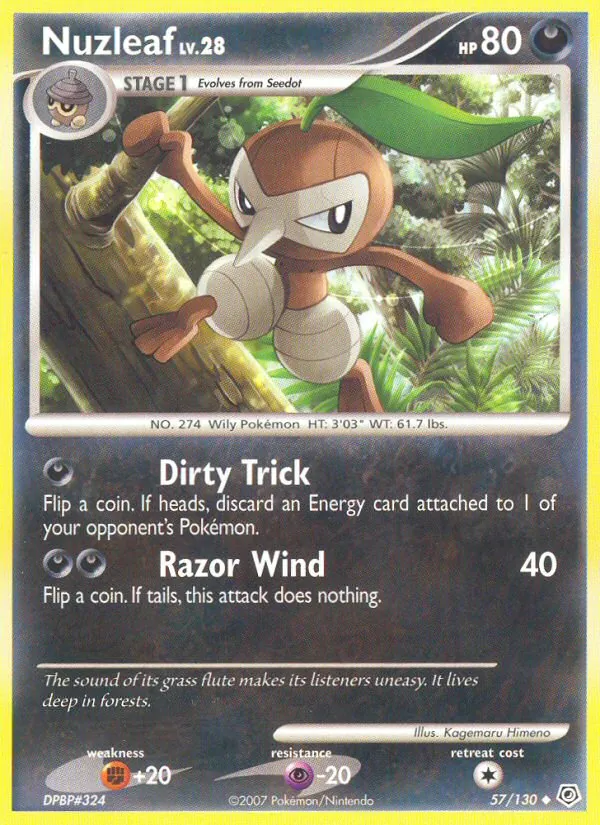 Nuzleaf #57 – Diamond & Pearl card