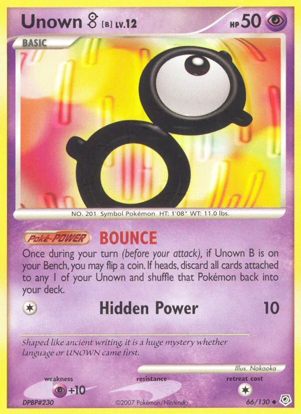 Unown B #66 – Diamond & Pearl card