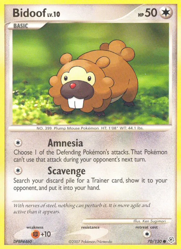 Bidoof #70 – Diamond & Pearl card