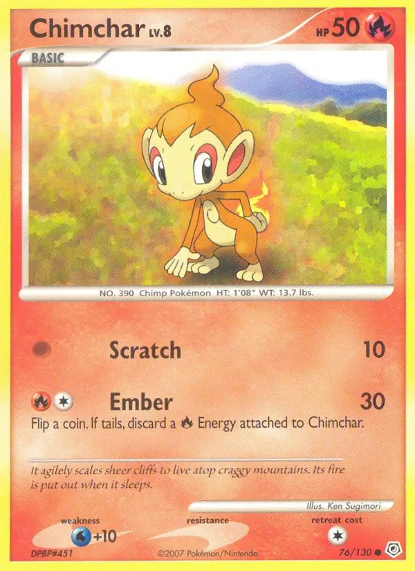 Chimchar #76 – Diamond & Pearl card