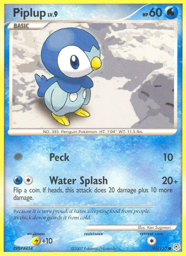 Piplup #93 – Diamond & Pearl card