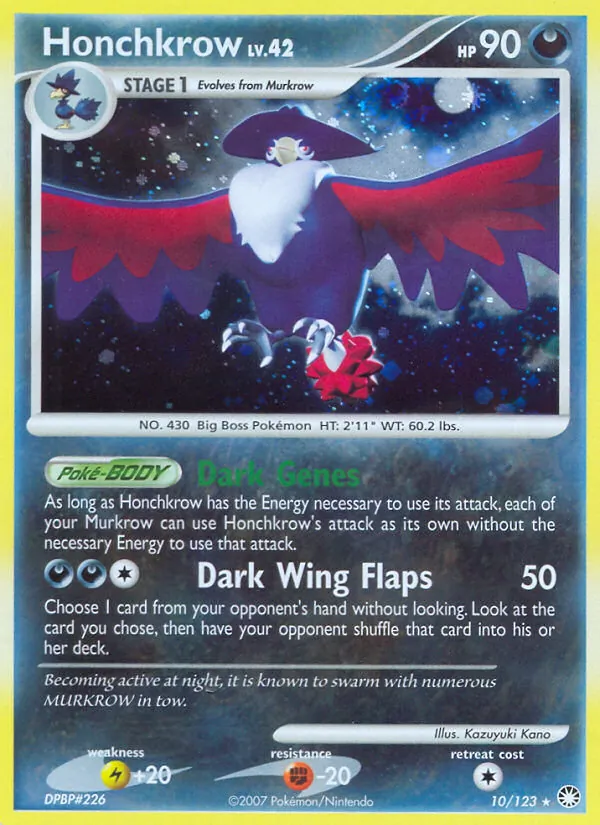 Honchkrow #10 – Mysterious Treasures card