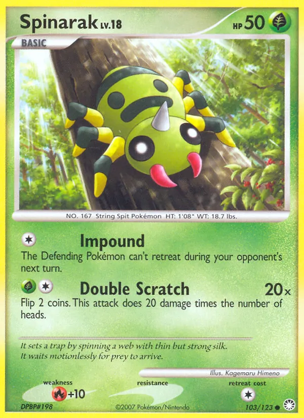Spinarak #103 – Mysterious Treasures card