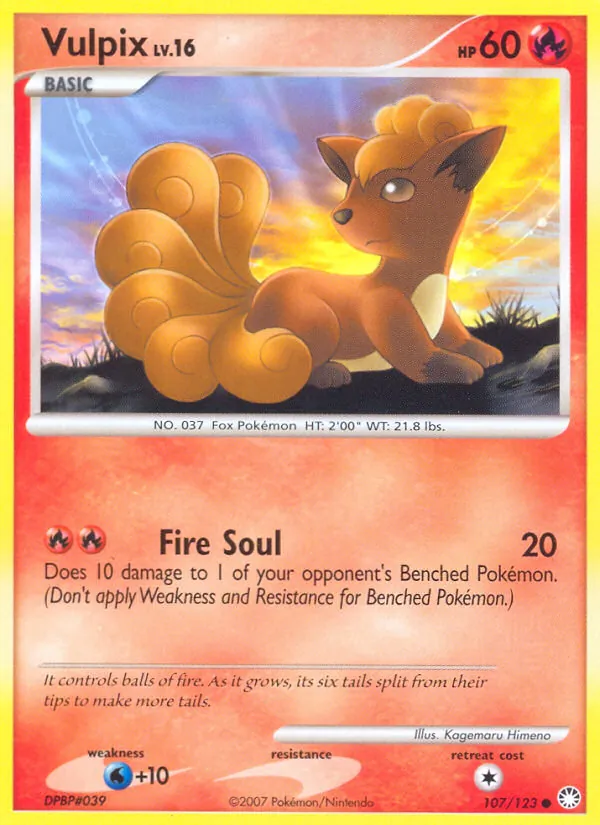 Vulpix #107 – Mysterious Treasures card