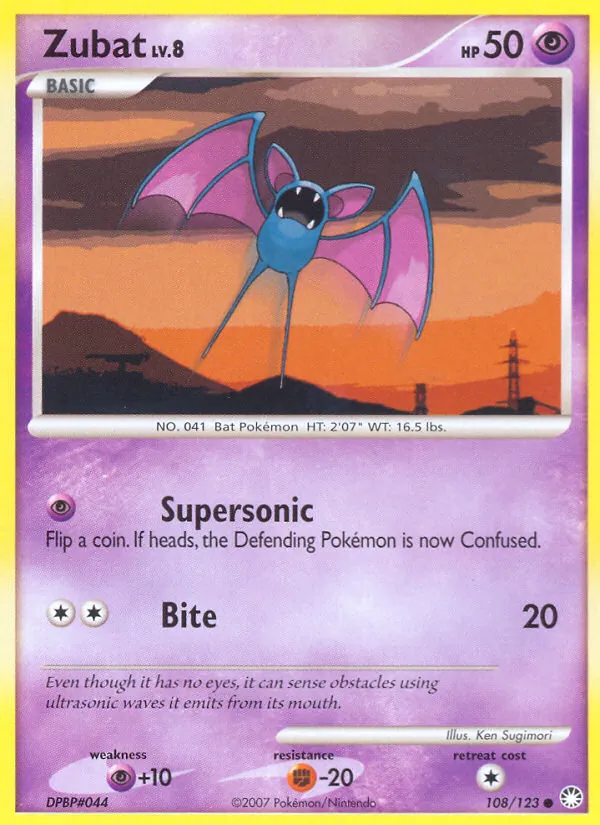 Zubat #108 – Mysterious Treasures card