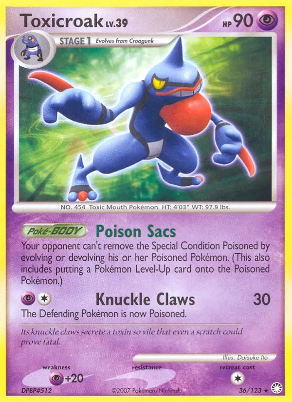 Toxicroak #36 – Mysterious Treasures card