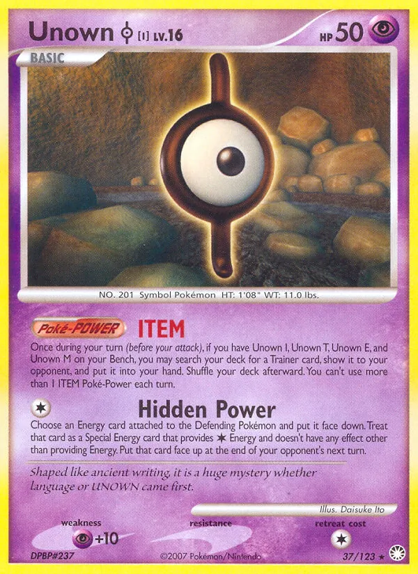 Unown I #37 – Mysterious Treasures card