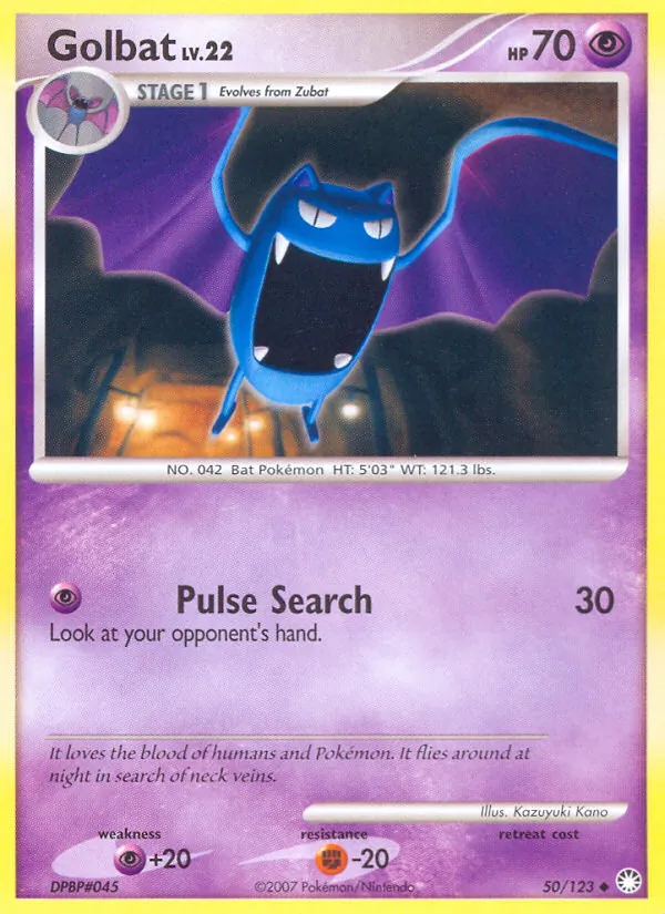 Golbat #50 – Mysterious Treasures card