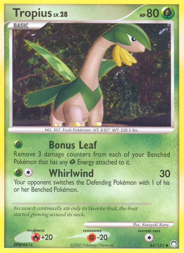 Tropius #64 – Mysterious Treasures card