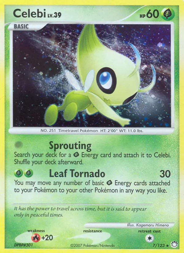 Celebi #7 – Mysterious Treasures card