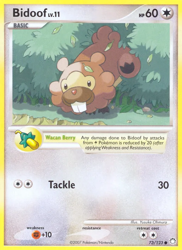 Bidoof #73 – Mysterious Treasures card