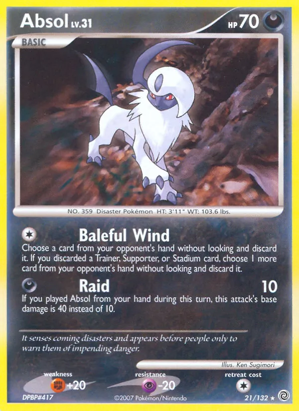 Absol #21 – Secret Wonders card