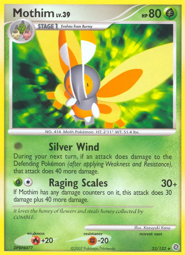 Mothim #33 – Secret Wonders card