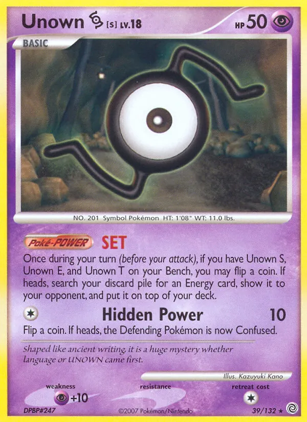 Unown S #39 – Secret Wonders card