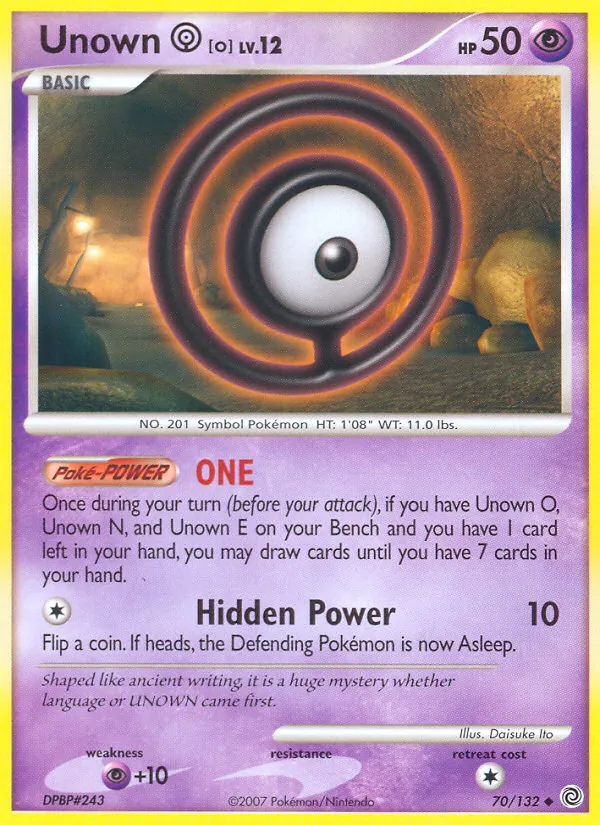 Unown O #70 – Secret Wonders card