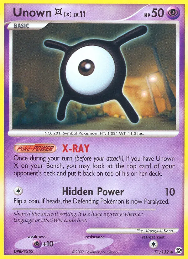 Unown X #71 – Secret Wonders card
