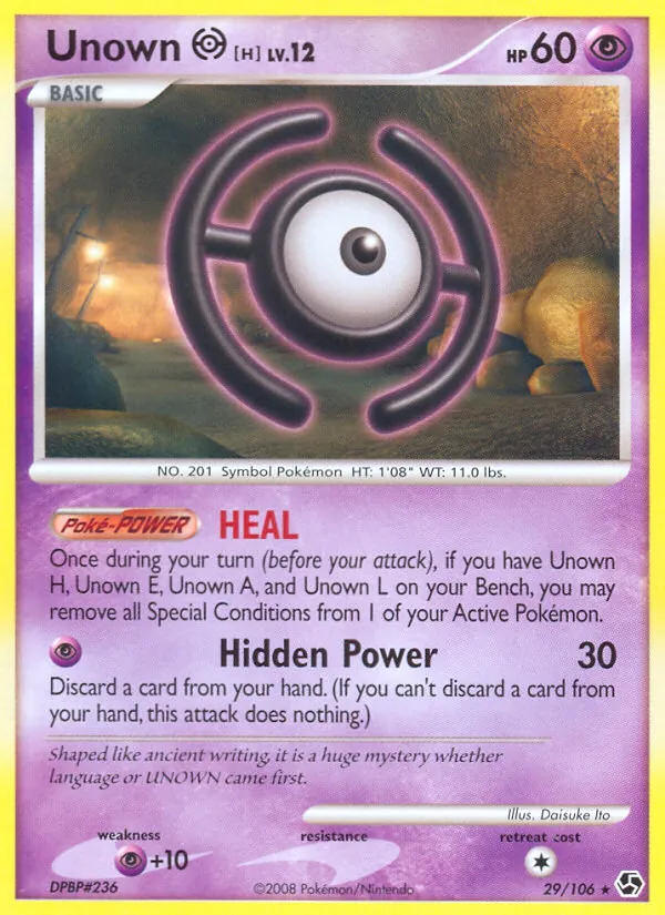 Unown H #29 – Great Encounters card