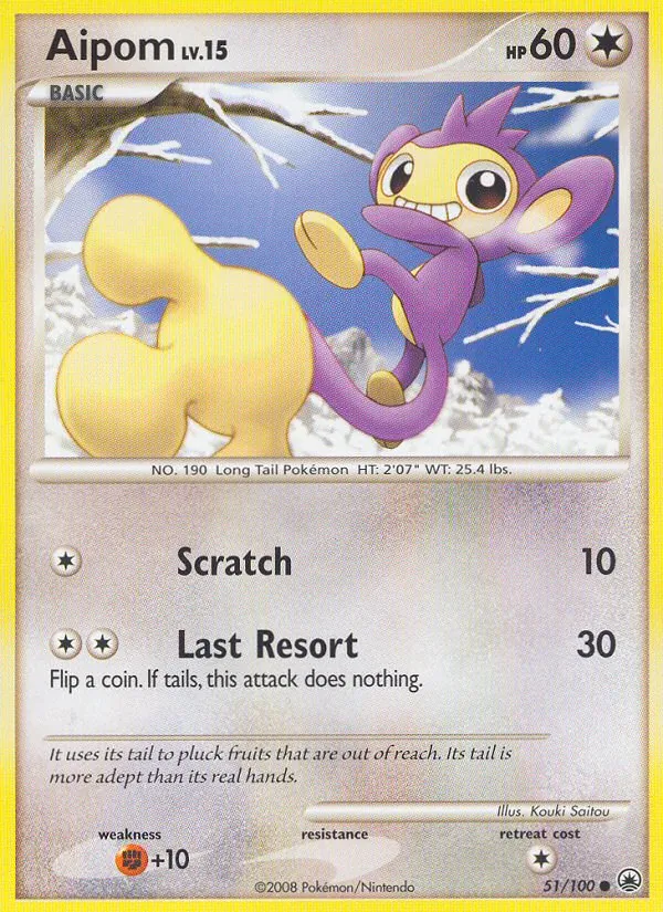 Aipom #51 – Majestic Dawn card