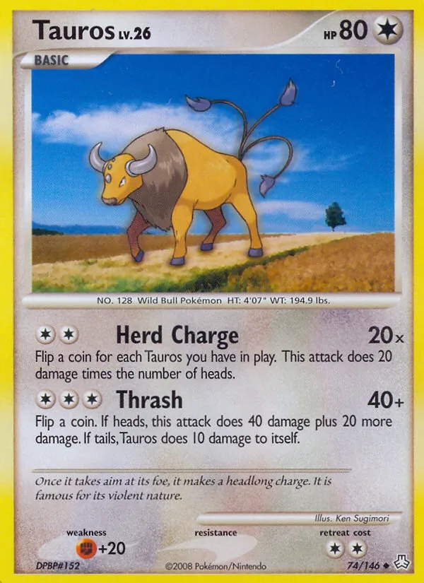 Tauros #74 – Legends Awakened card