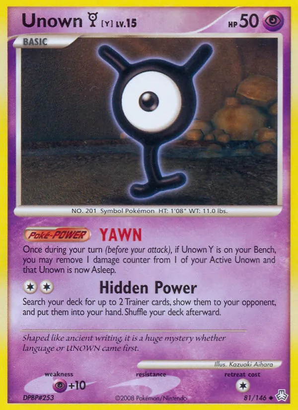 Unown Y #81 – Legends Awakened card