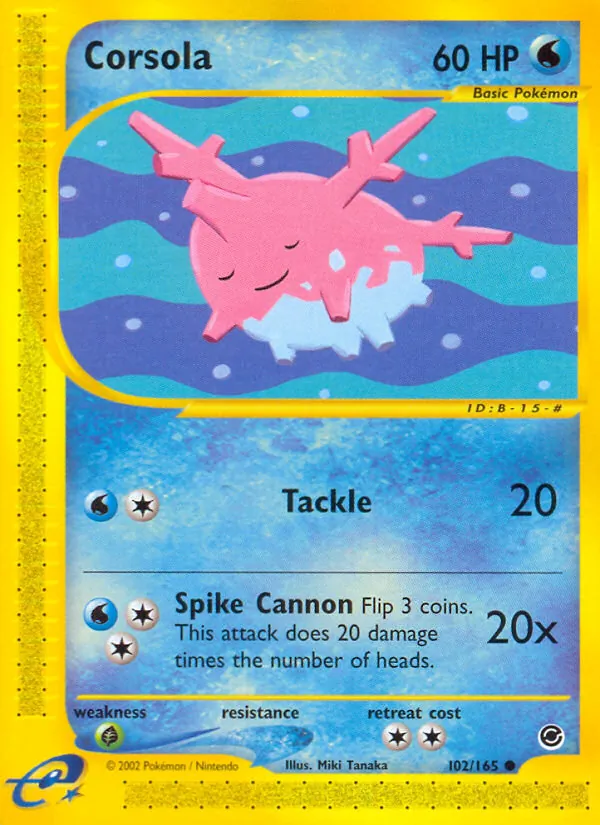 Corsola #102 – Expedition Base Set card