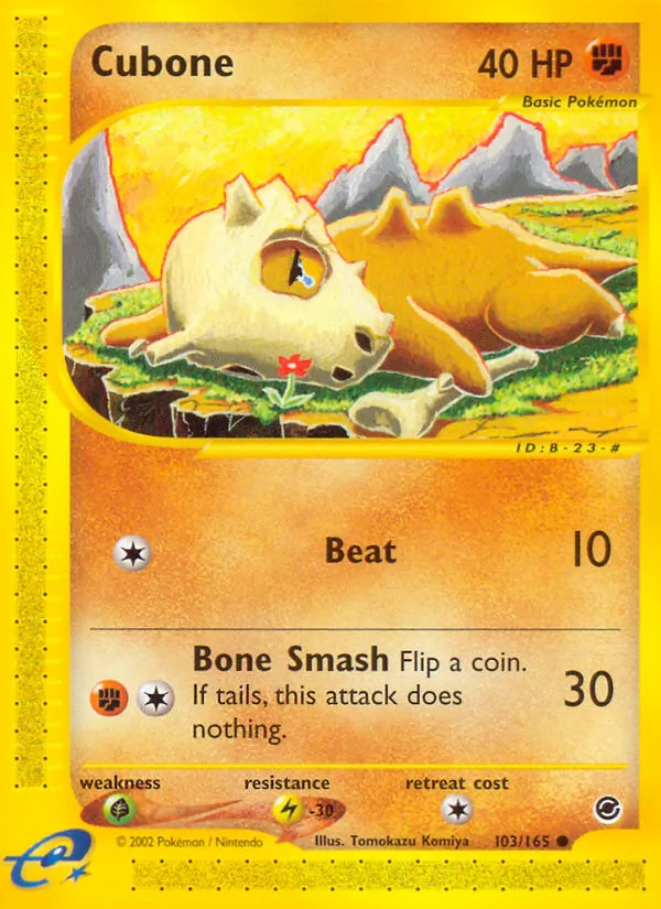 Cubone #103 – Expedition Base Set card