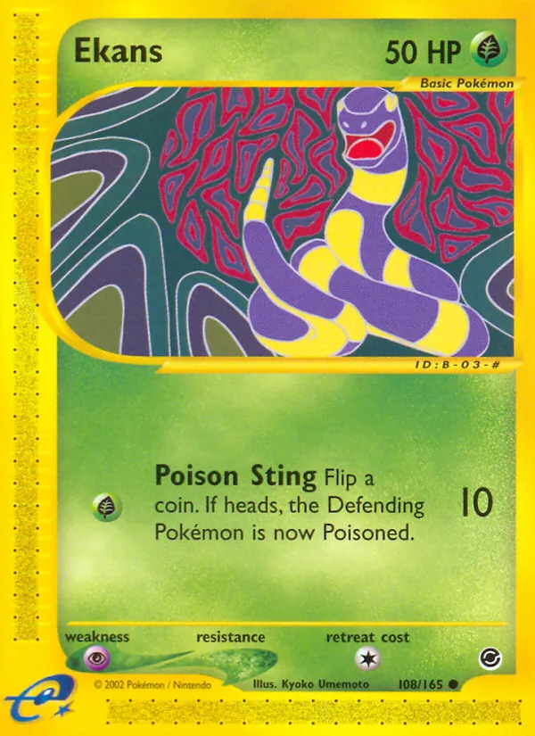 Ekans #108 – Expedition Base Set card