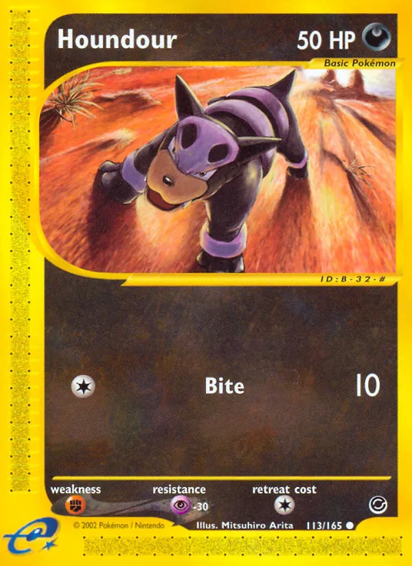 Houndour #113 – Expedition Base Set card